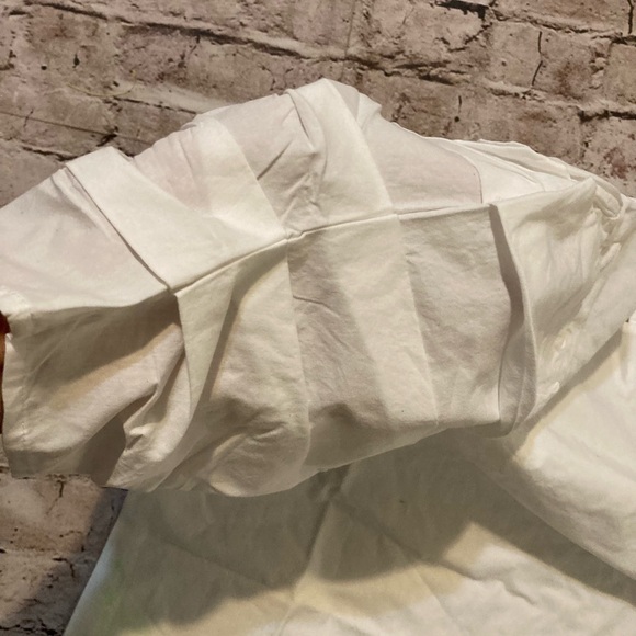 NWT The Drop white 100% cotton, pleated sleeve crewneck top size XL. - Picture 3 of 9